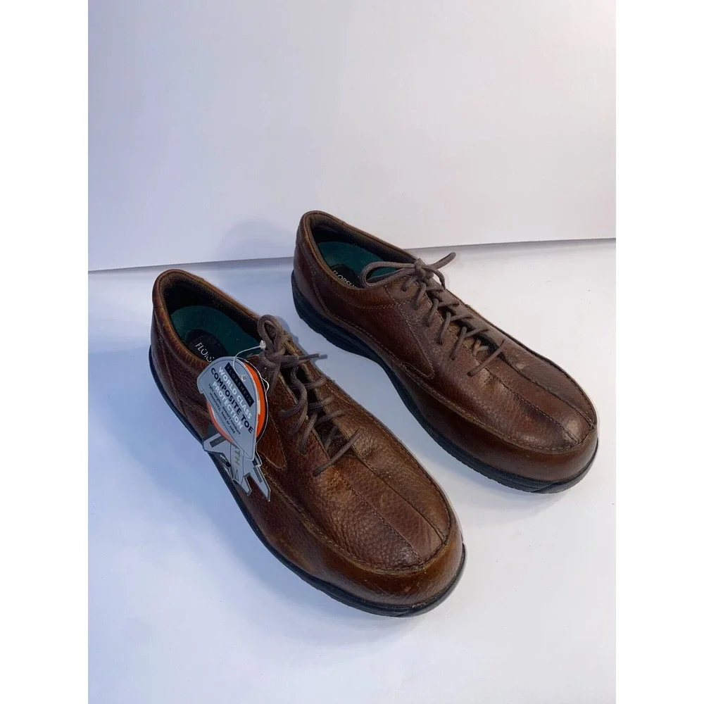 Florsheim Work Safety Boots Men's 11.5‎ D Brown Leather Steel Toe ASTM F2413-05